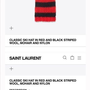 Yves Saint Laurent Accessories - YSL Classic Red and Black Pom Pom Ski Hat Yves Saint Laurent Accessories - YSL Classic Red and Black Pom Pom Ski Hat